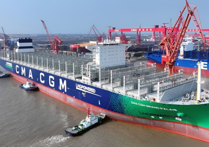 «CMA CGM» تتسلم أحدث سفينة حاويات تعمل بالغاز الطبيعي المسال